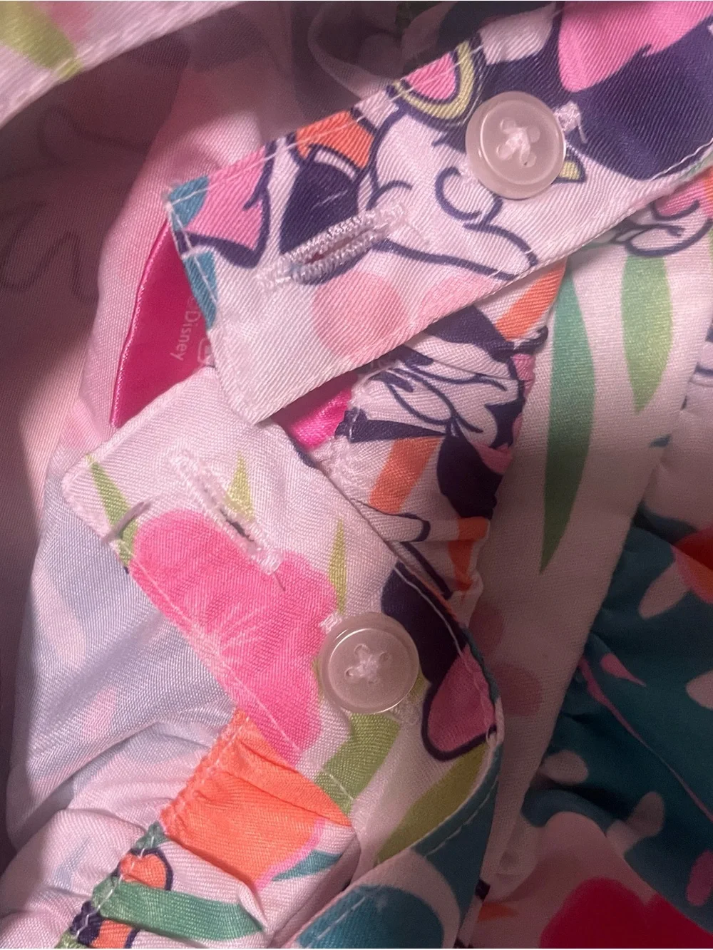 Disney Girls Floral Minnie Tropical Matching Set Pink Green Orange